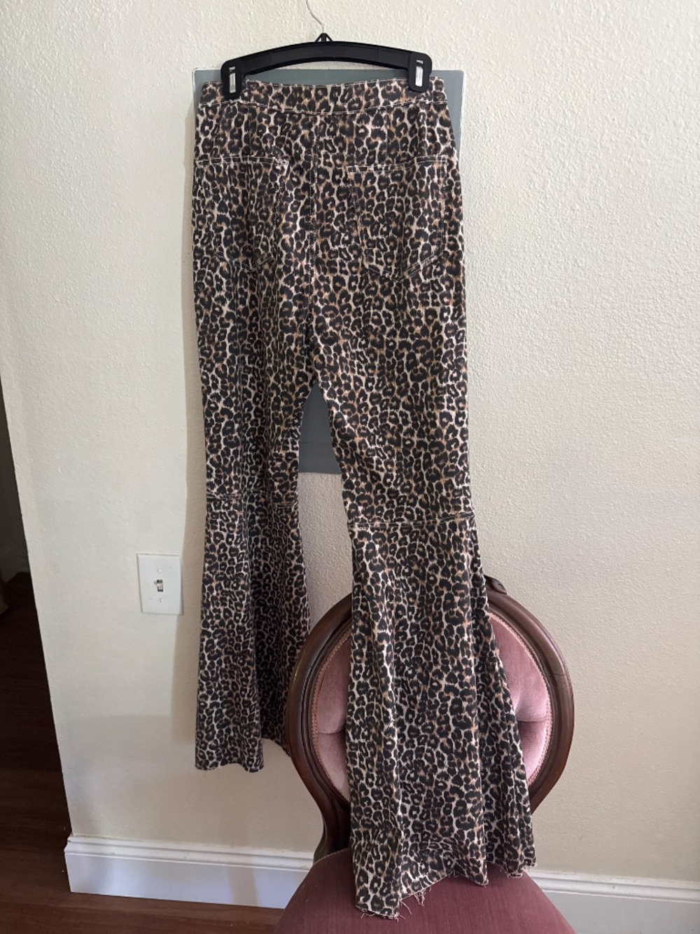 Leopard Print Flared Jeans - Brown Leopard - Picture 2 of 3